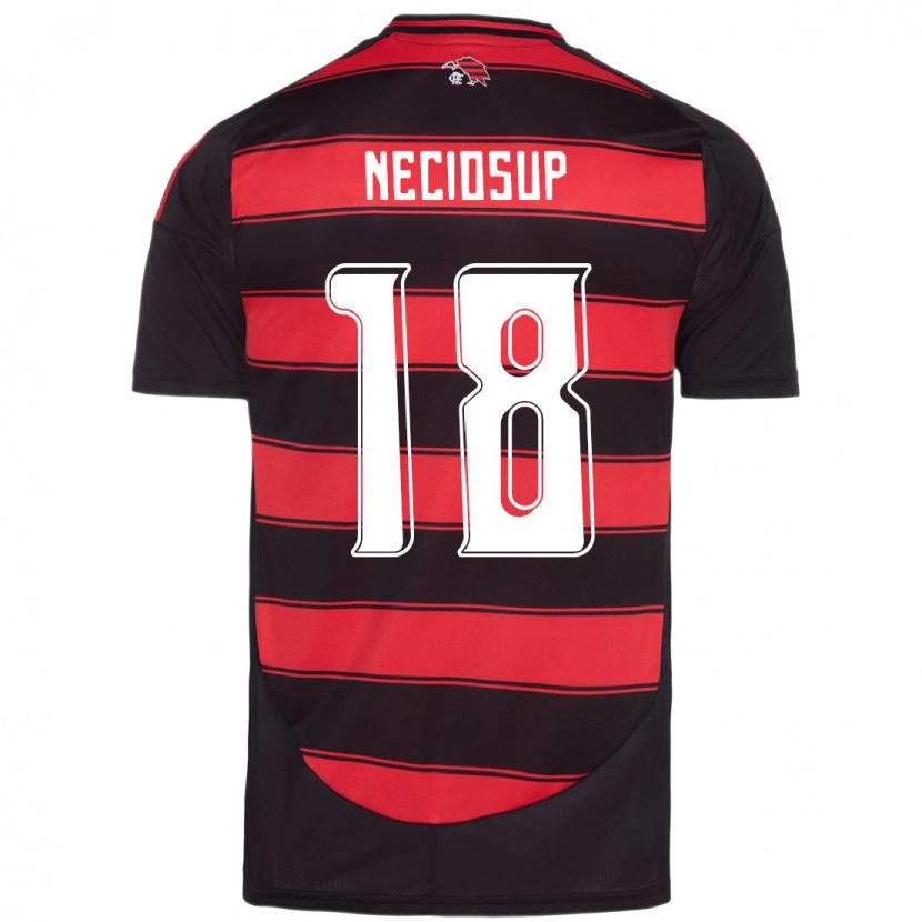 Danxen Niño Camiseta Adriano Neciosup #18 Rojo Negro 1ª Equipación 2025/26 La Camisa México