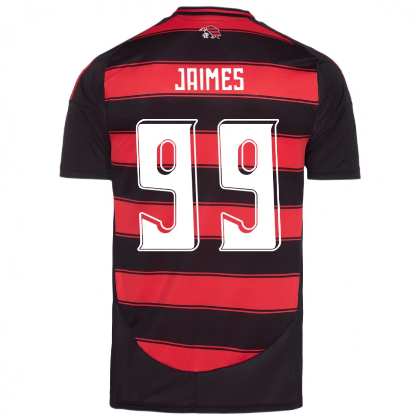 Danxen Niño Camiseta Sole Jaimes #99 Blanco Rojo 1ª Equipación 2025/26 La Camisa México