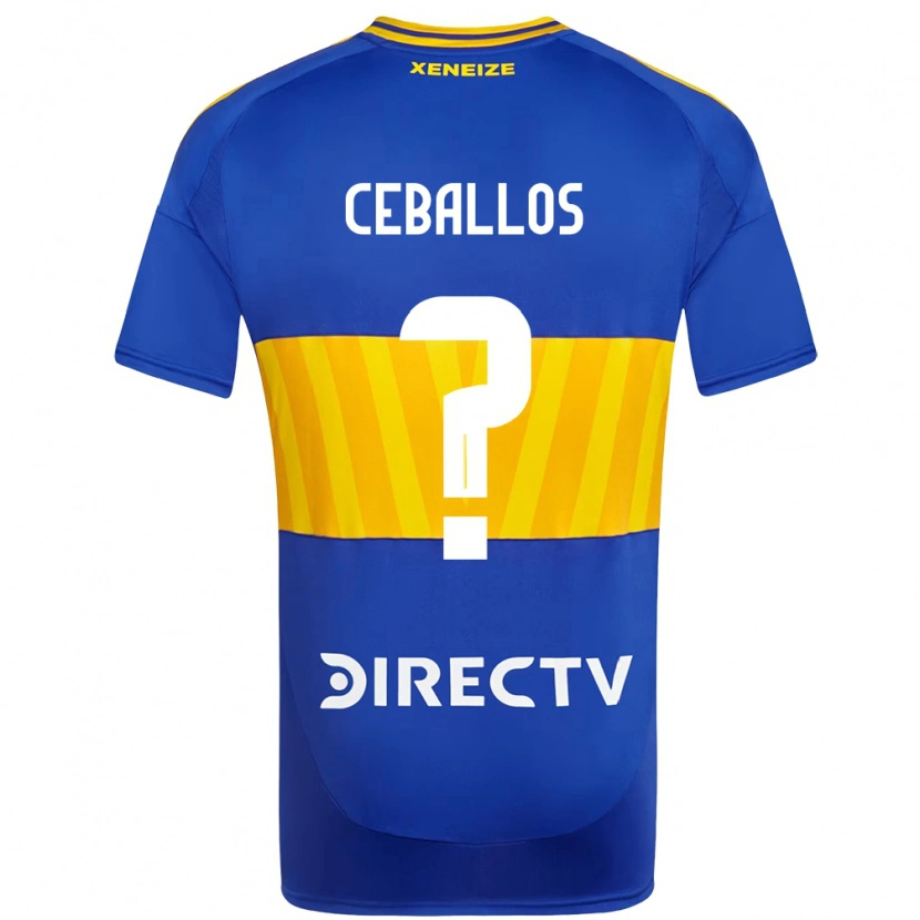 Danxen Niño Camiseta Julián Ceballos #0 Blanco Azul 1ª Equipación 2025/26 La Camisa México