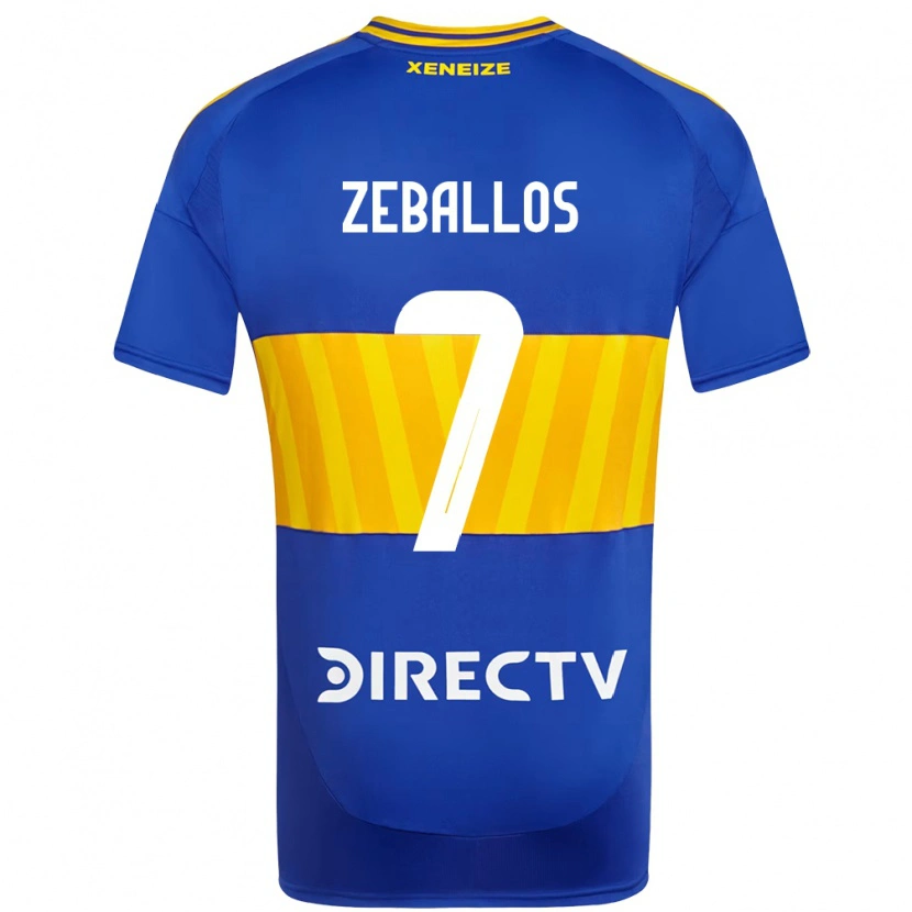 Danxen Niño Camiseta Exequiel Zeballos #7 Blanco Azul 1ª Equipación 2025/26 La Camisa México