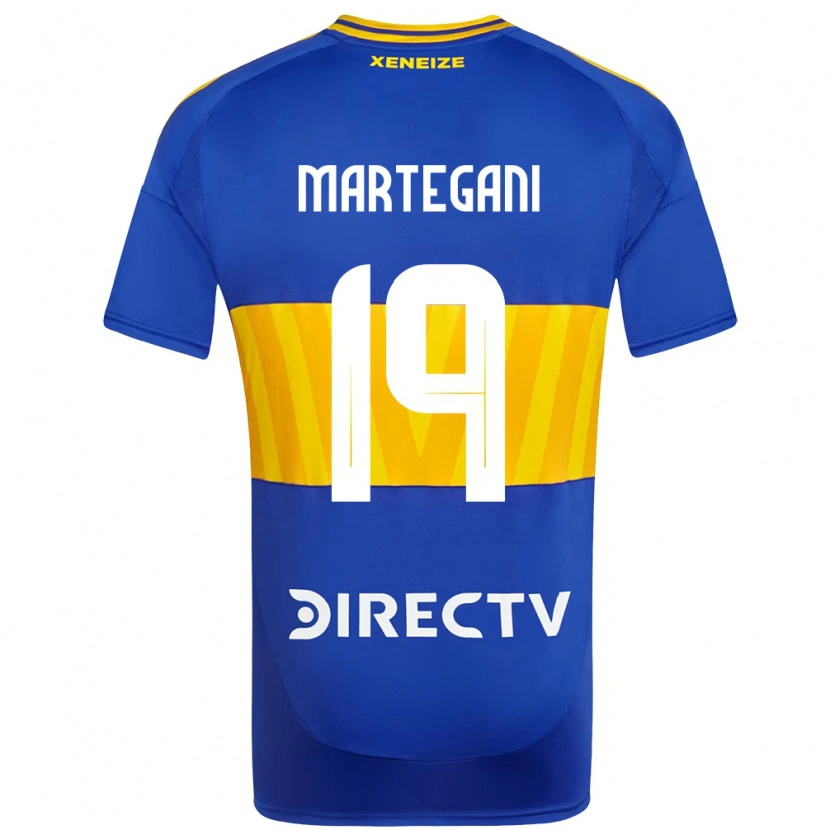 Danxen Niño Camiseta Agustín Martegani #19 Azul Real Amarillo 1ª Equipación 2025/26 La Camisa México