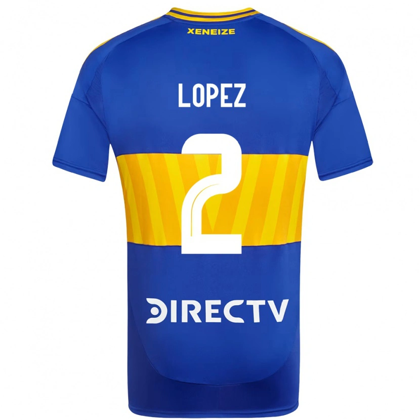 Danxen Niño Camiseta Lisandro Lopez #2 Azul Real Amarillo 1ª Equipación 2025/26 La Camisa México