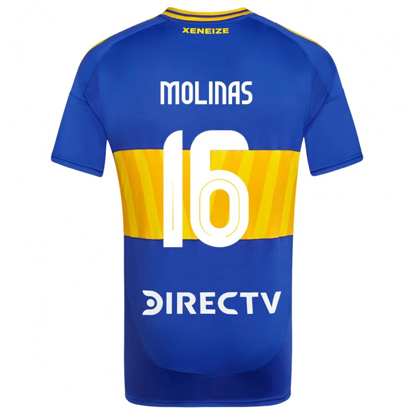 Danxen Niño Camiseta Aaron Molinas #16 Blanco Azul 1ª Equipación 2025/26 La Camisa México