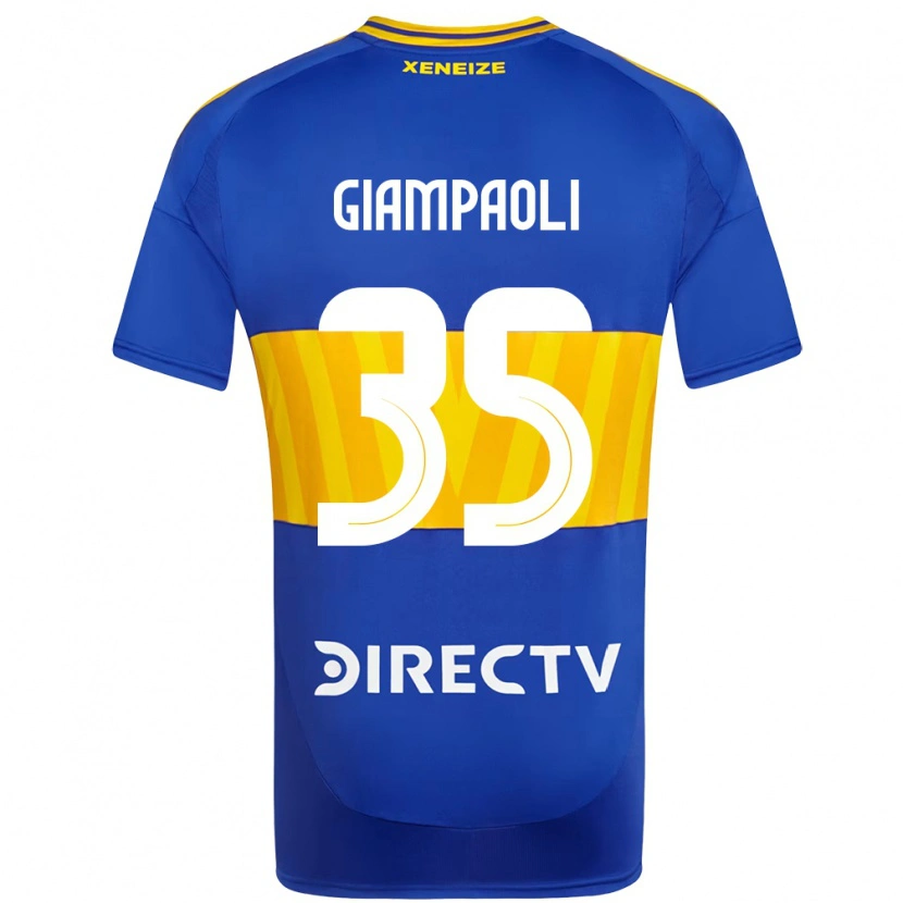 Danxen Niño Camiseta Renzo Giampaoli #35 Blanco Azul 1ª Equipación 2025/26 La Camisa México