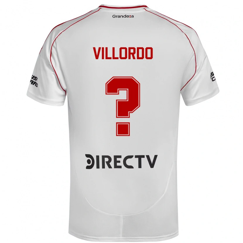 Danxen Niño Camiseta Juan Villordo #0 Blanco Rojo 1ª Equipación 2025/26 La Camisa México