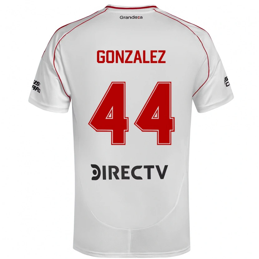 Danxen Niño Camiseta Alexis González #44 Blanco Rojo 1ª Equipación 2025/26 La Camisa México