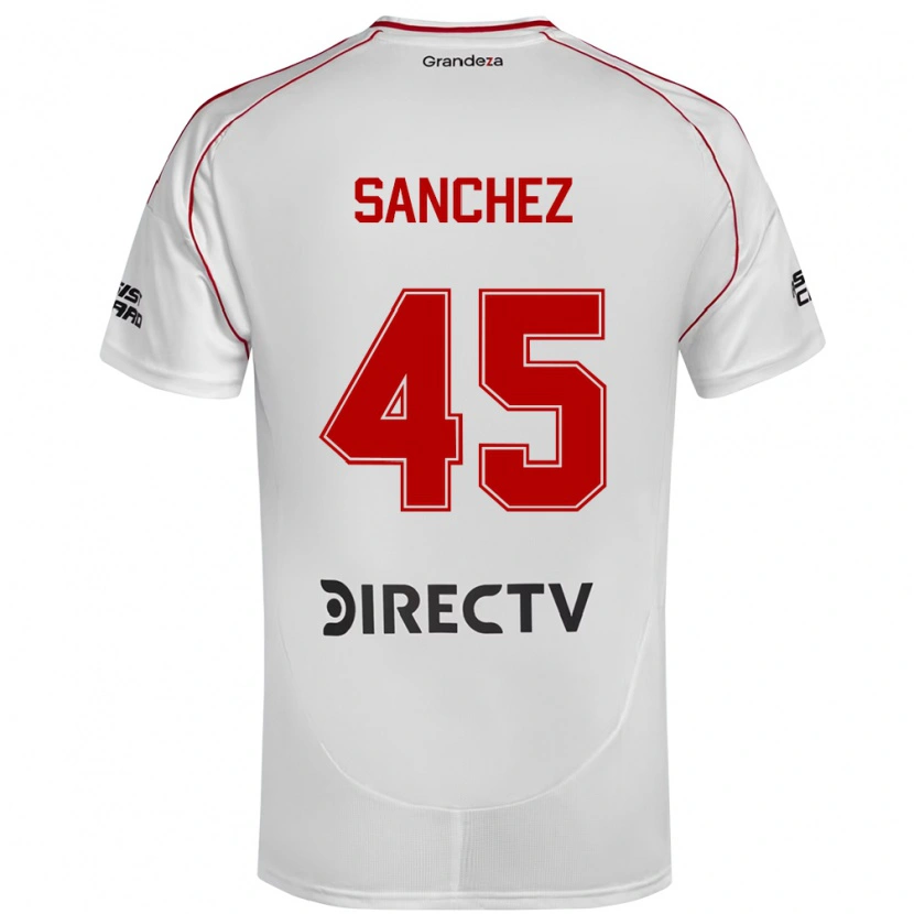 Danxen Niño Camiseta Sebastián Sánchez #45 Blanco Rojo 1ª Equipación 2025/26 La Camisa México