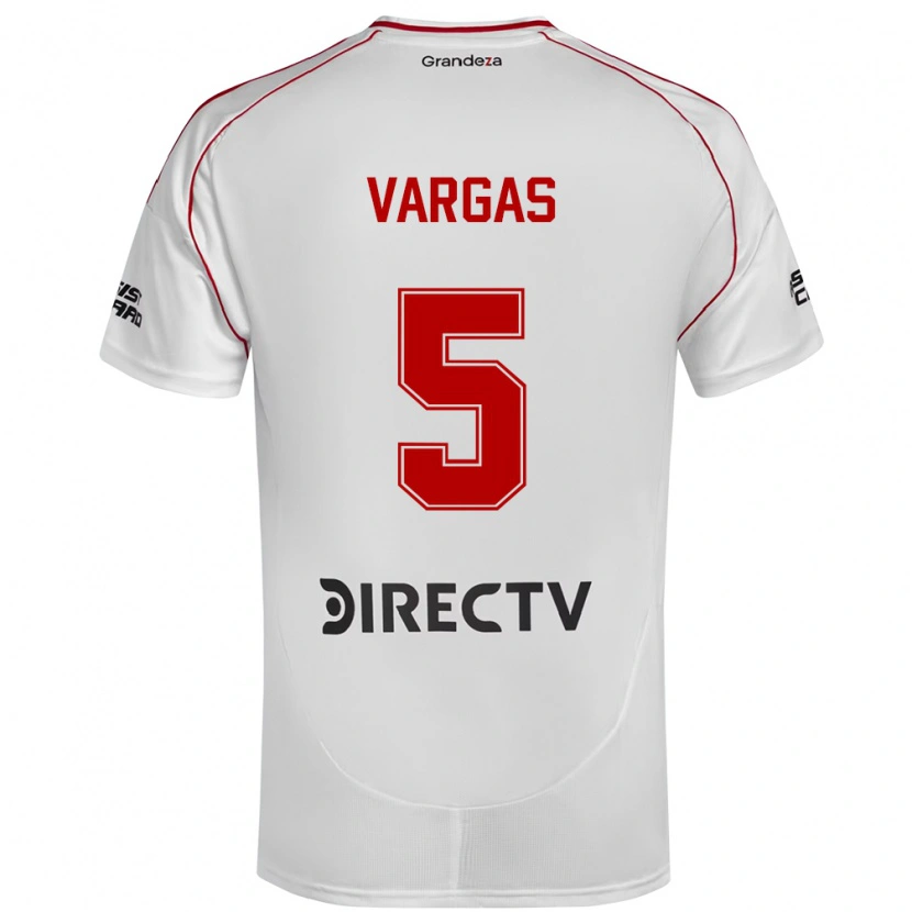 Danxen Niño Camiseta Agustina Vargas #5 Blanco Rojo 1ª Equipación 2025/26 La Camisa México