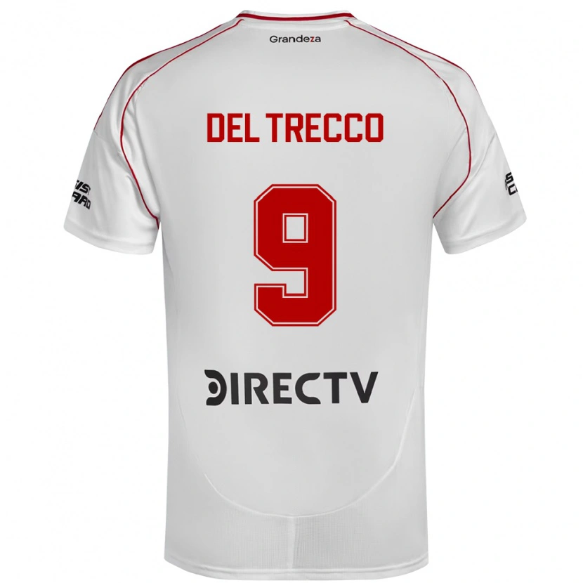 Danxen Niño Camiseta Martina Del Trecco #9 Blanco Rojo 1ª Equipación 2025/26 La Camisa México