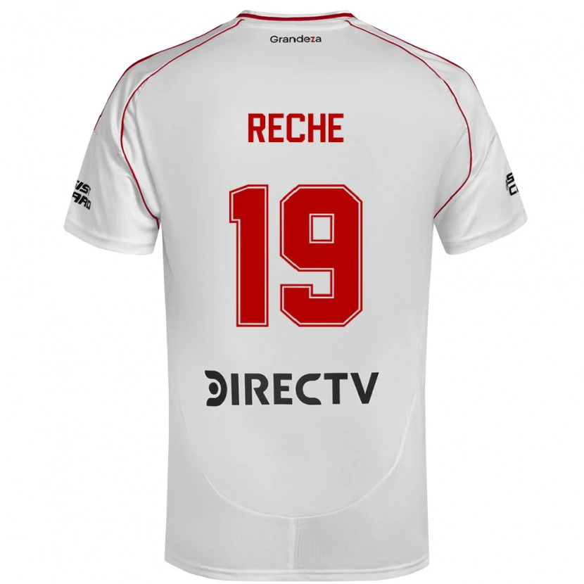 Danxen Niño Camiseta Abril Reche #19 Blanco Rojo 1ª Equipación 2025/26 La Camisa México