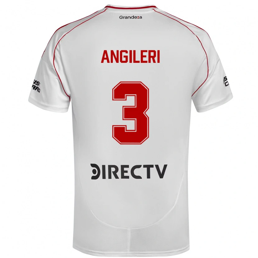 Danxen Niño Camiseta Fabrizio Angileri #3 Blanco Rojo 1ª Equipación 2025/26 La Camisa México