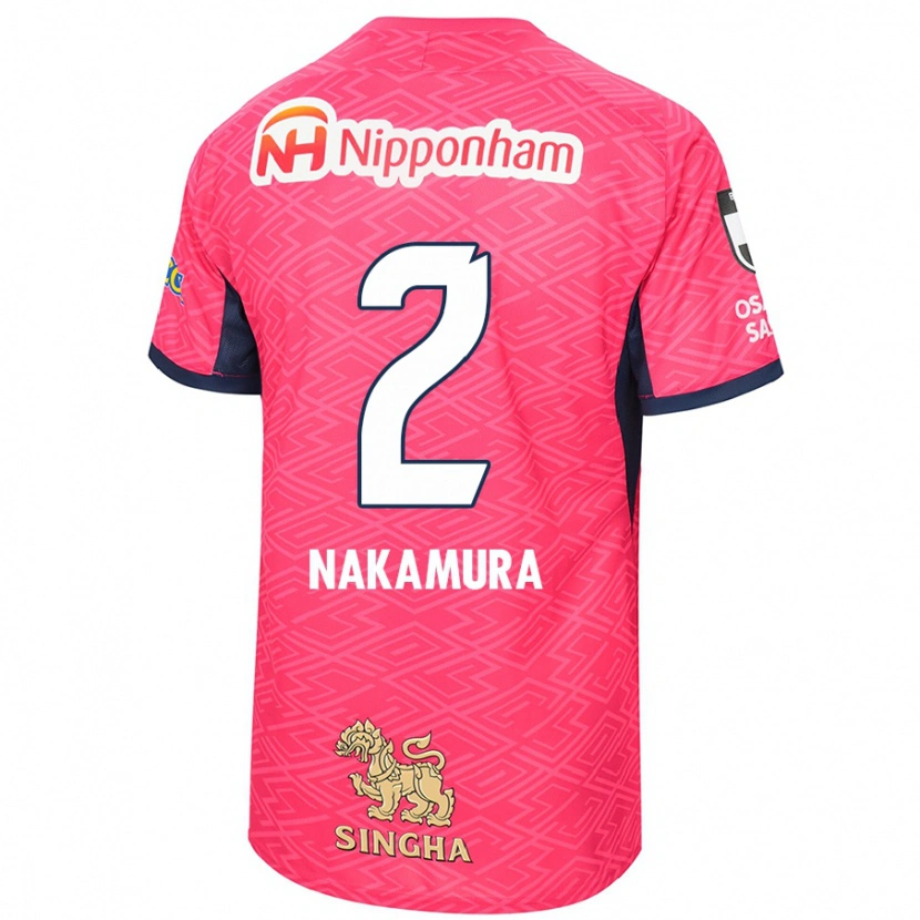 Danxen Niño Camiseta Takumi Nakamura #2 Rosa Sakura Blanco 1ª Equipación 2025/26 La Camisa México