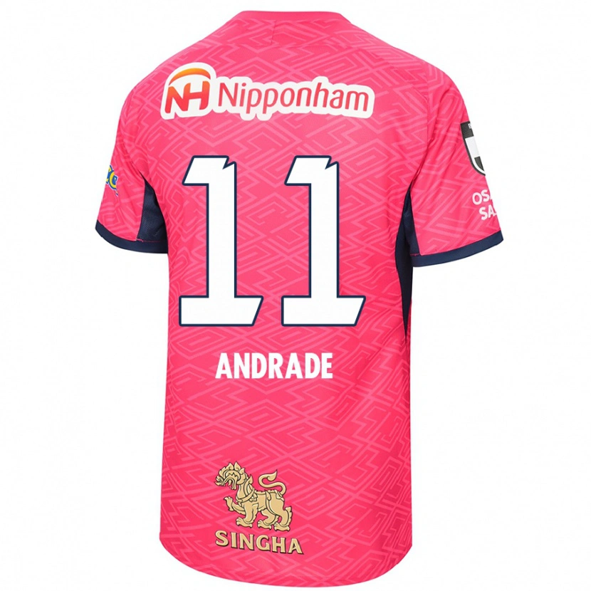 Danxen Niño Camiseta Thiago Andrade #11 Blanco Rosa Sakura 1ª Equipación 2025/26 La Camisa México