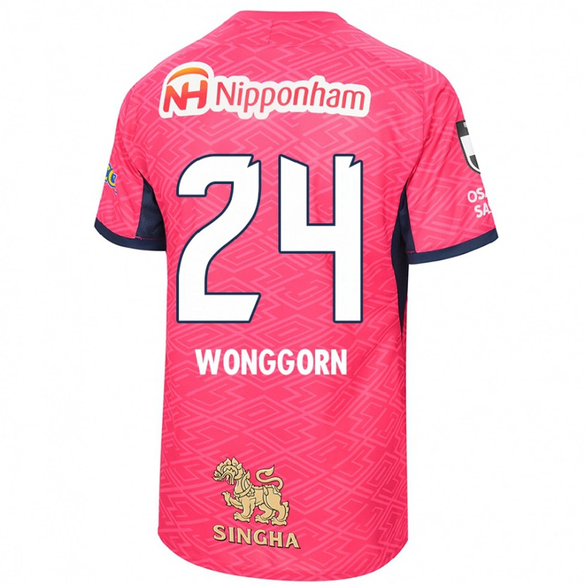 Danxen Niño Camiseta Jaroensak Wonggorn #24 Rosa Sakura Blanco 1ª Equipación 2025/26 La Camisa México