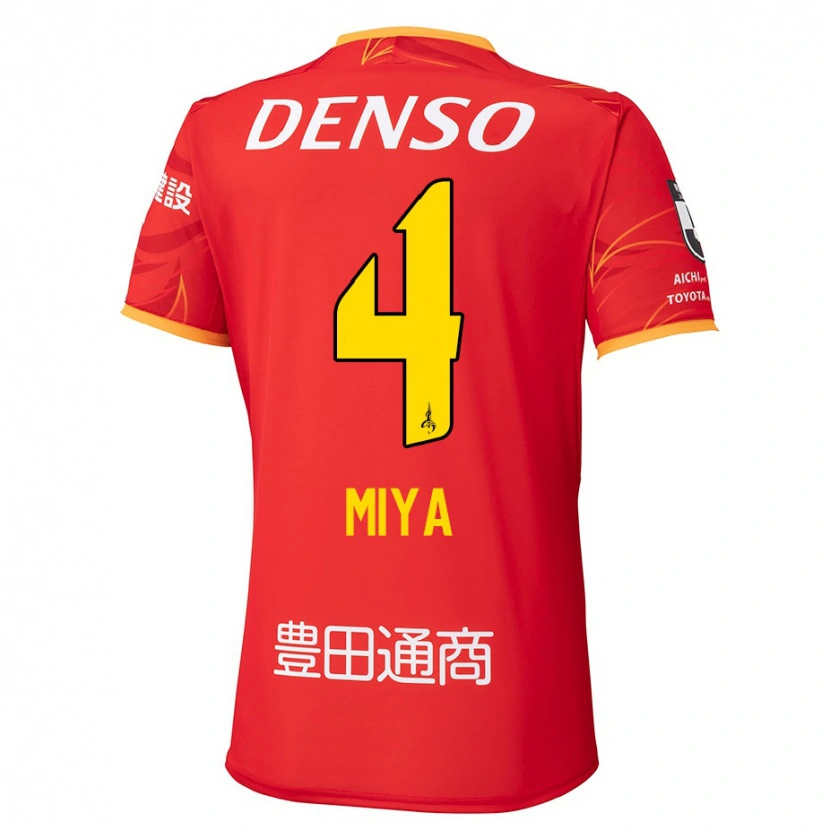 Danxen Niño Camiseta Daiki Miya #4 Blanco Rojo 1ª Equipación 2025/26 La Camisa México