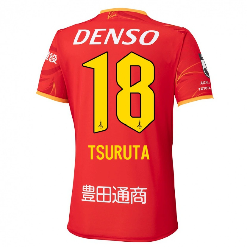 Danxen Niño Camiseta Shu Tsuruta #18 Blanco Rojo 1ª Equipación 2025/26 La Camisa México