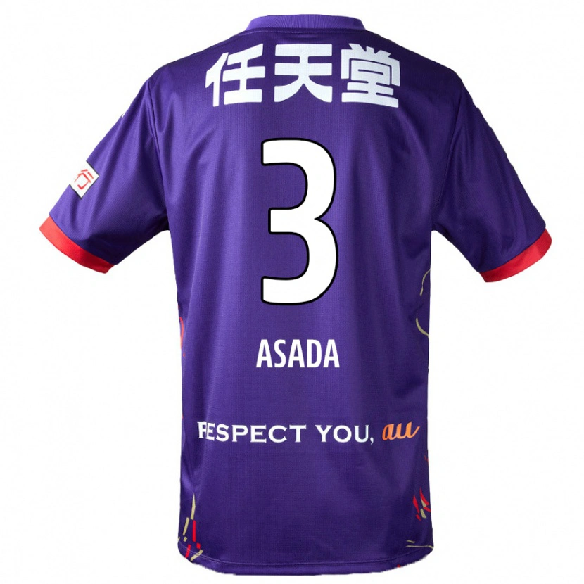 Danxen Niño Camiseta Shogo Asada #3 Blanco Morado Negro 1ª Equipación 2025/26 La Camisa México