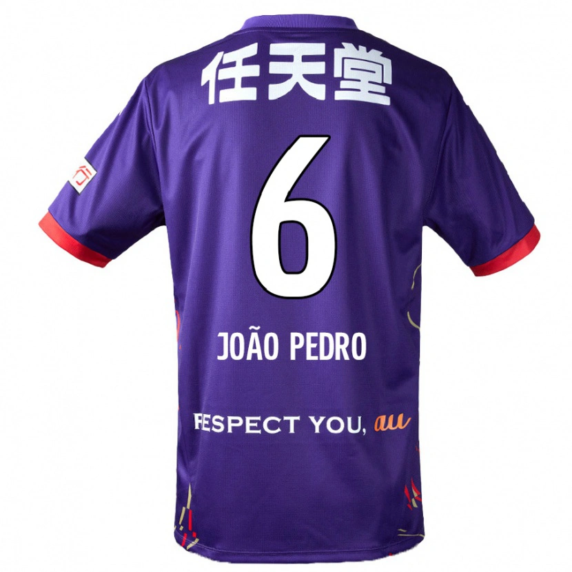 Danxen Niño Camiseta João Pedro #6 Blanco Morado Negro 1ª Equipación 2025/26 La Camisa México