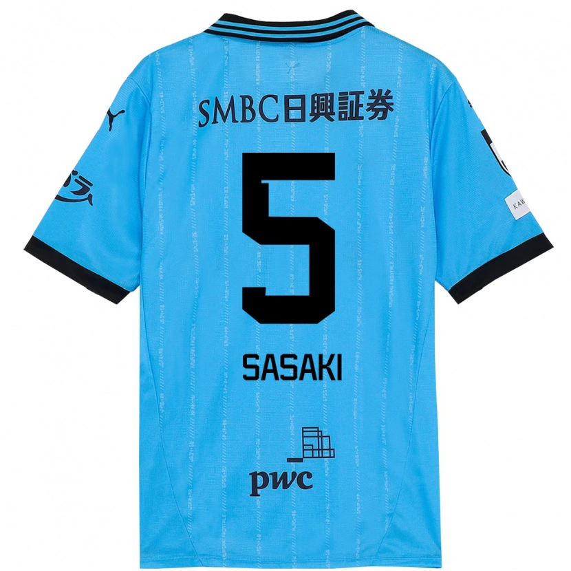 Danxen Niño Camiseta Asahi Sasaki #5 Azul Celeste Negro 1ª Equipación 2025/26 La Camisa México