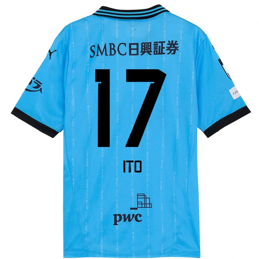 Danxen Niño Camiseta Tatsuya Ito #17 Azul Celeste Negro 1ª Equipación 2025/26 La Camisa México