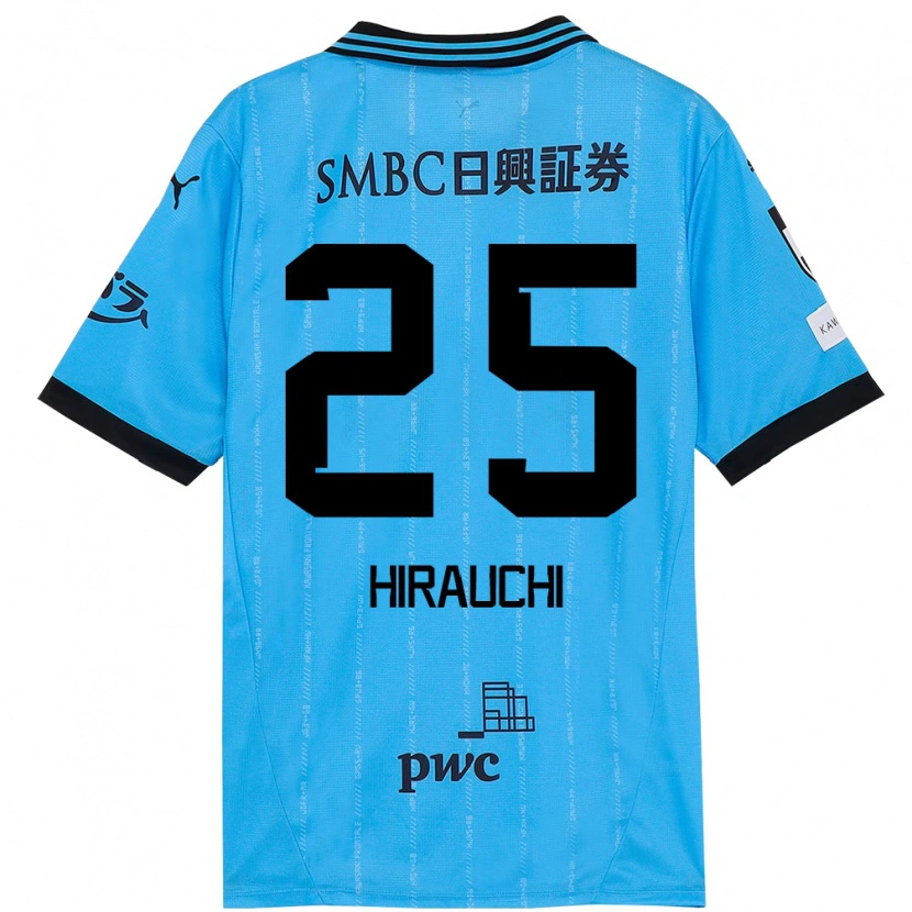 Danxen Niño Camiseta Issei Hirauchi #25 Blanco Azul Celeste 1ª Equipación 2025/26 La Camisa México