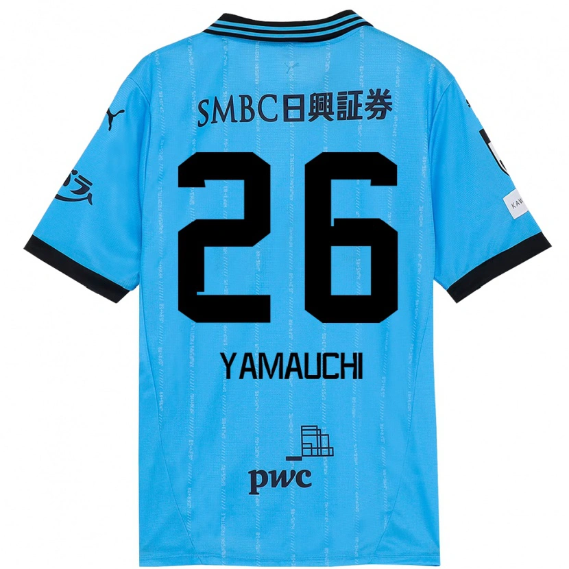 Danxen Niño Camiseta Hinata Yamauchi #26 Blanco Azul Celeste 1ª Equipación 2025/26 La Camisa México