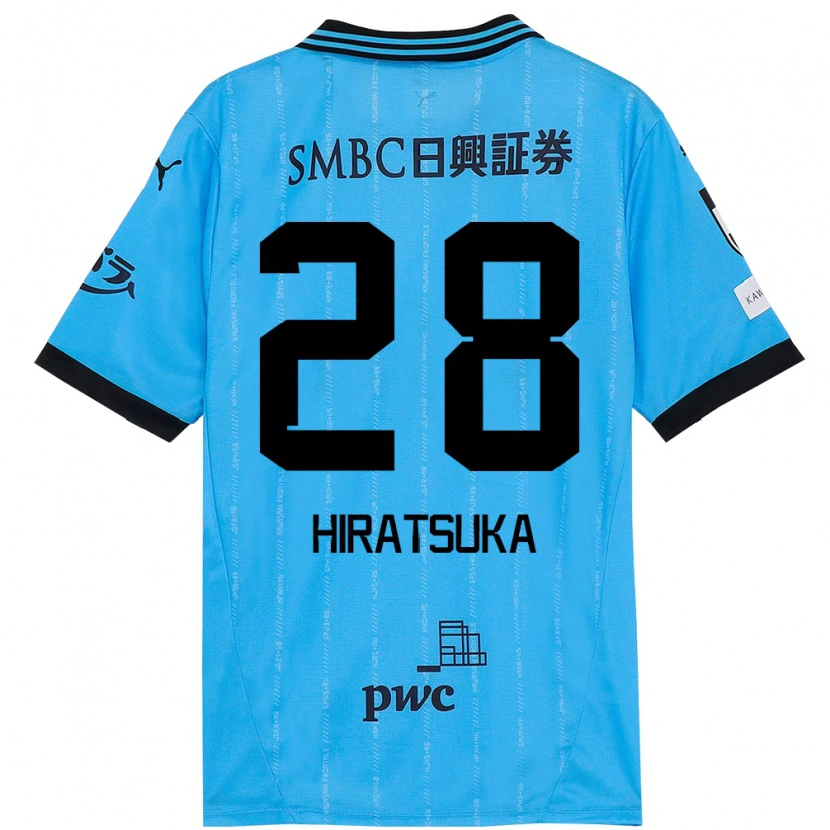 Danxen Niño Camiseta Hayato Hiratsuka #28 Blanco Azul Celeste 1ª Equipación 2025/26 La Camisa México