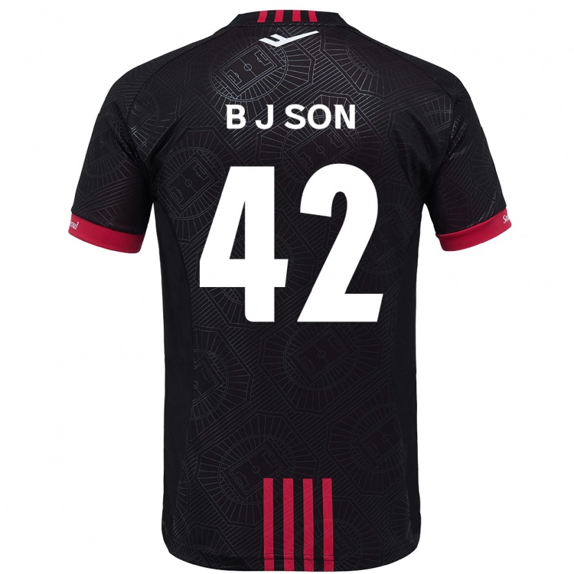 Danxen Niño Camiseta Jeong-Beom Son #42 Negro Rojo 1ª Equipación 2025/26 La Camisa México