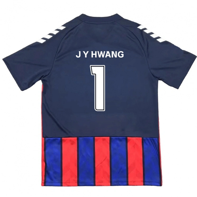 Danxen Niño Camiseta Jae-Yun Hwang #1 Azul Real Rojo 1ª Equipación 2025/26 La Camisa México