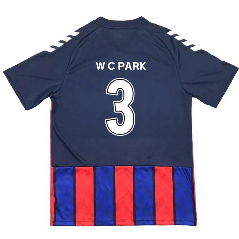 Danxen Niño Camiseta Cheol-Woo Park #3 Azul Real Rojo 1ª Equipación 2025/26 La Camisa México
