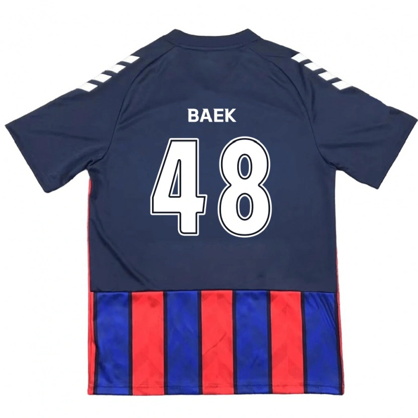 Danxen Niño Camiseta Kyeong Baek #48 Blanquecino Rojo 1ª Equipación 2025/26 La Camisa México