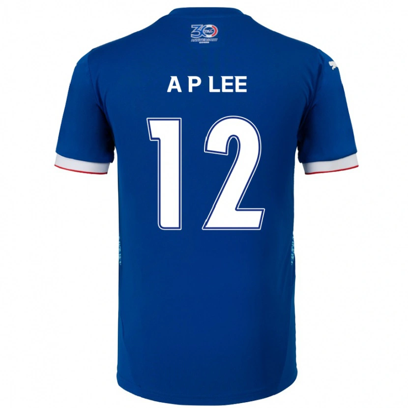 Danxen Niño Camiseta Pyeong-An Lee #12 Blanco Azul Real 1ª Equipación 2025/26 La Camisa México