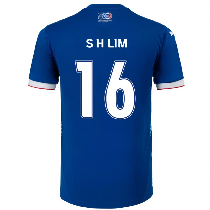 Danxen Niño Camiseta Hyun-Sub Lim #16 Blanco Azul Real 1ª Equipación 2025/26 La Camisa México