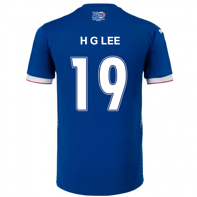 Danxen Niño Camiseta Geon-Hee Lee #19 Blanco Azul Real 1ª Equipación 2025/26 La Camisa México