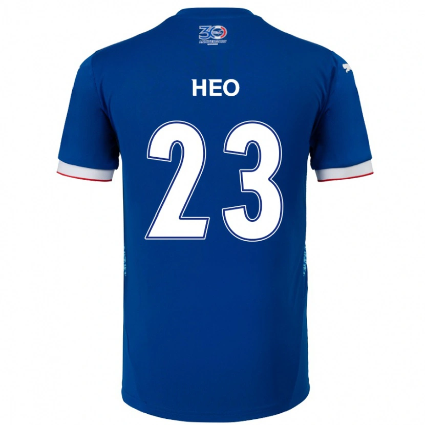 Danxen Niño Camiseta Hwan Heo #23 Blanco Azul Real 1ª Equipación 2025/26 La Camisa México