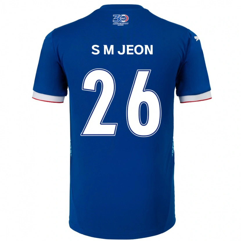 Danxen Niño Camiseta Min-Seung Jeon #26 Blanco Azul Real 1ª Equipación 2025/26 La Camisa México