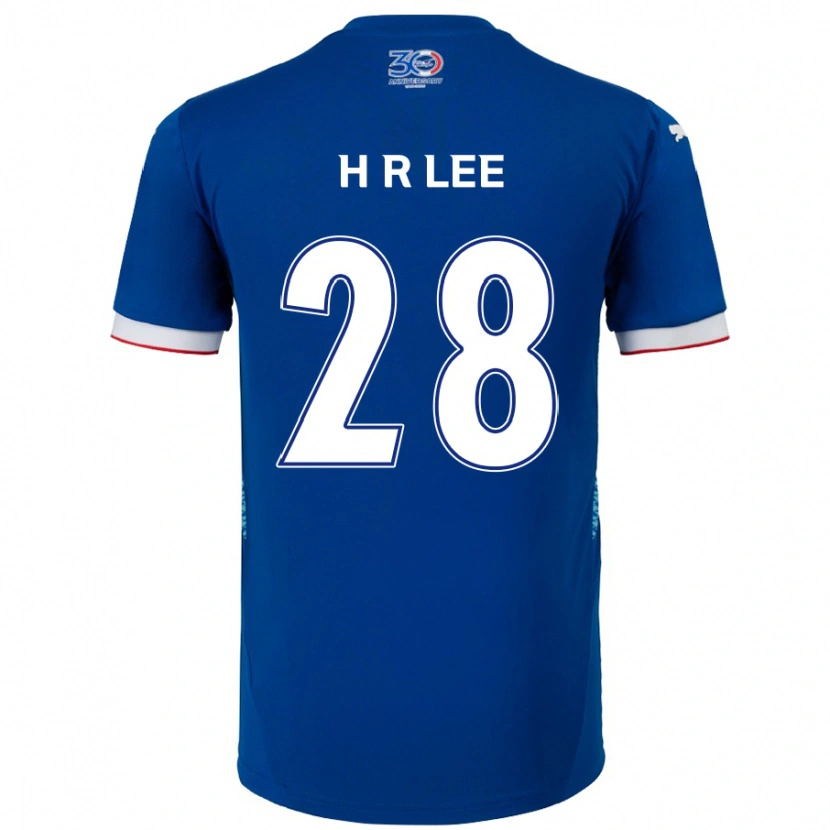 Danxen Niño Camiseta Heun-Ryoul Lee #28 Blanco Azul Real 1ª Equipación 2025/26 La Camisa México
