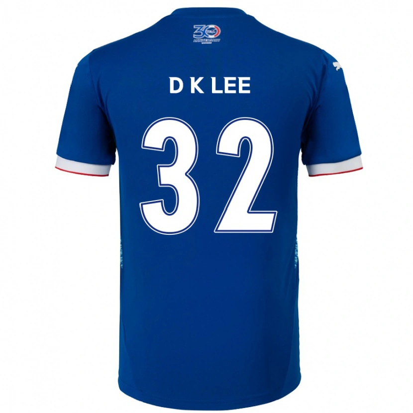 Danxen Niño Camiseta Kyu-Dong Lee #32 Azul Real Blanco 1ª Equipación 2025/26 La Camisa México