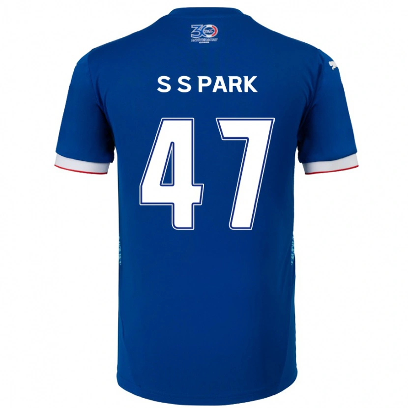 Danxen Niño Camiseta Seung-Soo Park #47 Blanco Azul Real 1ª Equipación 2025/26 La Camisa México