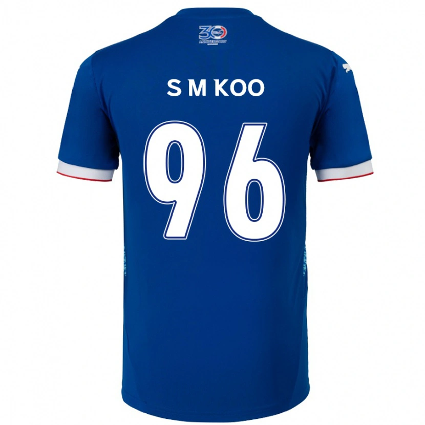 Danxen Niño Camiseta Min-Seo Koo #96 Blanco Azul Real 1ª Equipación 2025/26 La Camisa México