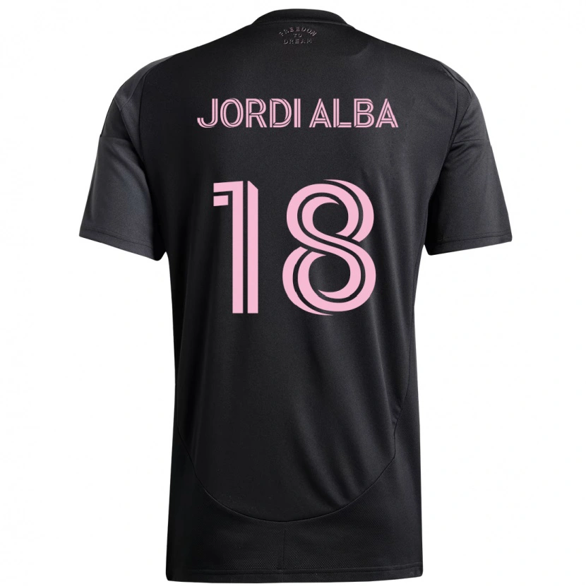 Danxen Niño Camiseta Jordi Alba #18 Rosa Negro 2ª Equipación 2025/26 La Camisa México