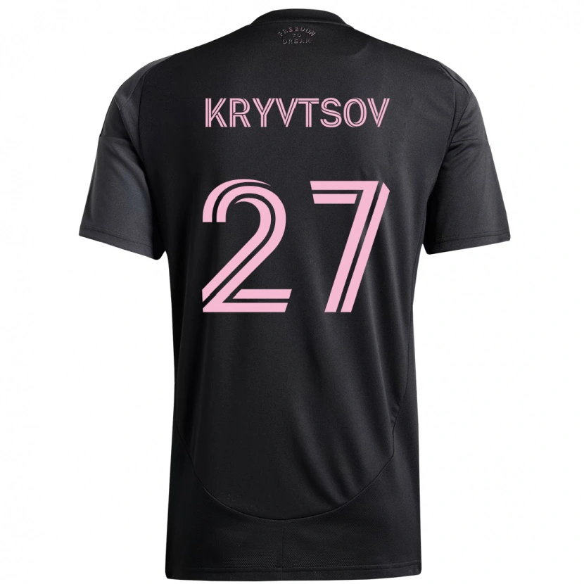 Danxen Niño Camiseta Sergiy Kryvtsov #27 Rosa Negro 2ª Equipación 2025/26 La Camisa México