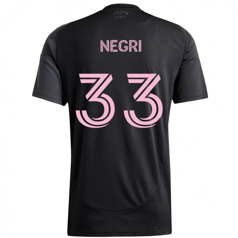 Danxen Niño Camiseta Franco Negri #33 Rosa Negro 2ª Equipación 2025/26 La Camisa México
