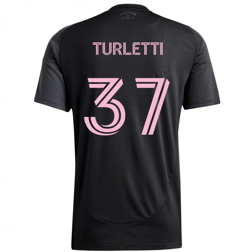 Danxen Niño Camiseta Mateo Turletti #37 Rosa Negro 2ª Equipación 2025/26 La Camisa México