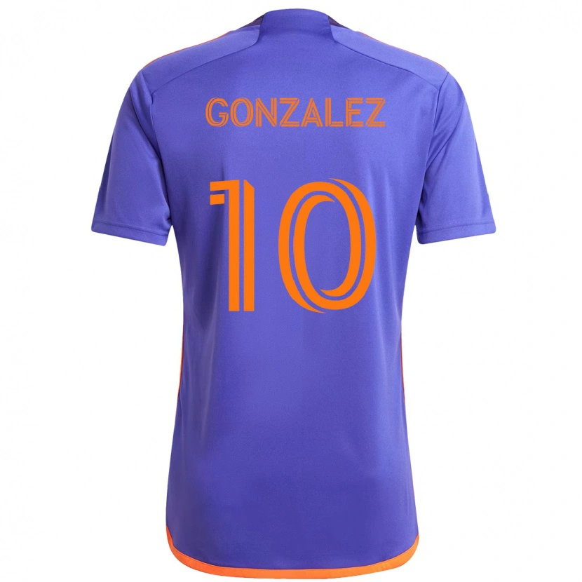 Danxen Niño Camiseta Yair González #10 Naranja Blanco 2ª Equipación 2025/26 La Camisa México