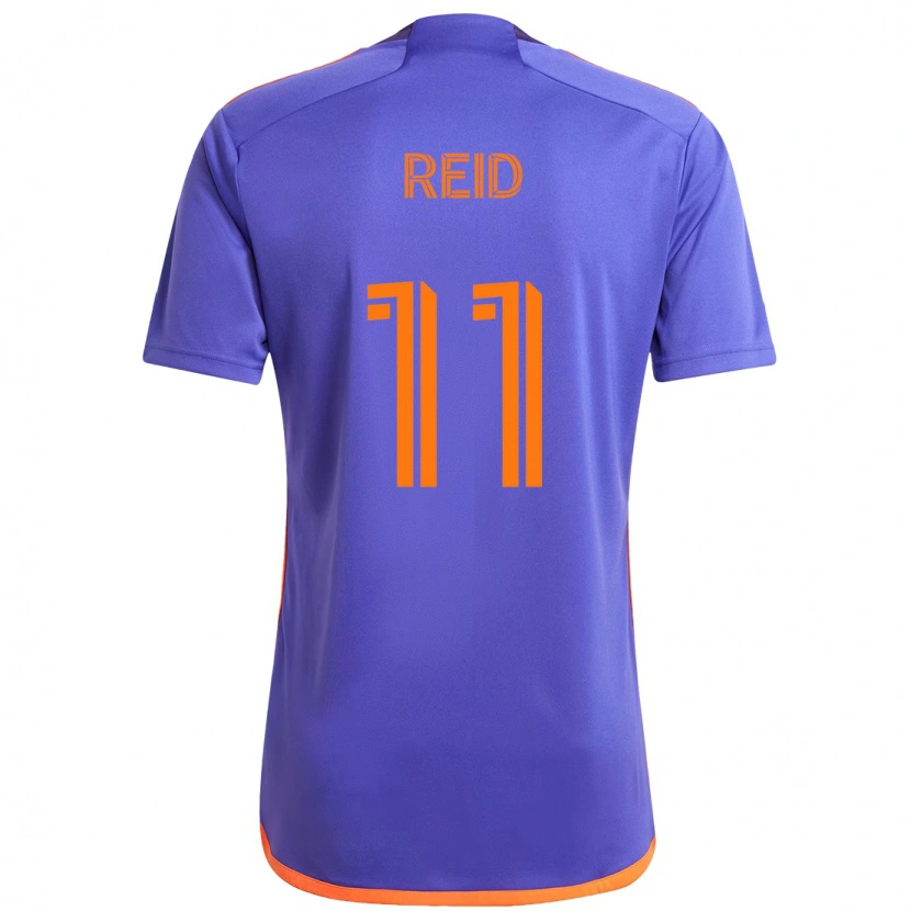 Danxen Niño Camiseta Isaiah Reid #11 Morado Naranja 2ª Equipación 2025/26 La Camisa México