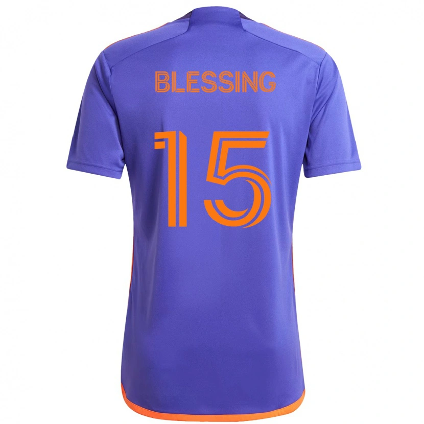 Danxen Niño Camiseta Latif Blessing #15 Morado Naranja 2ª Equipación 2025/26 La Camisa México