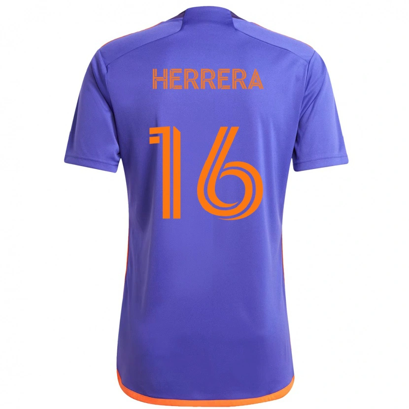 Danxen Niño Camiseta Hector Herrera #16 Naranja Blanco 2ª Equipación 2025/26 La Camisa México