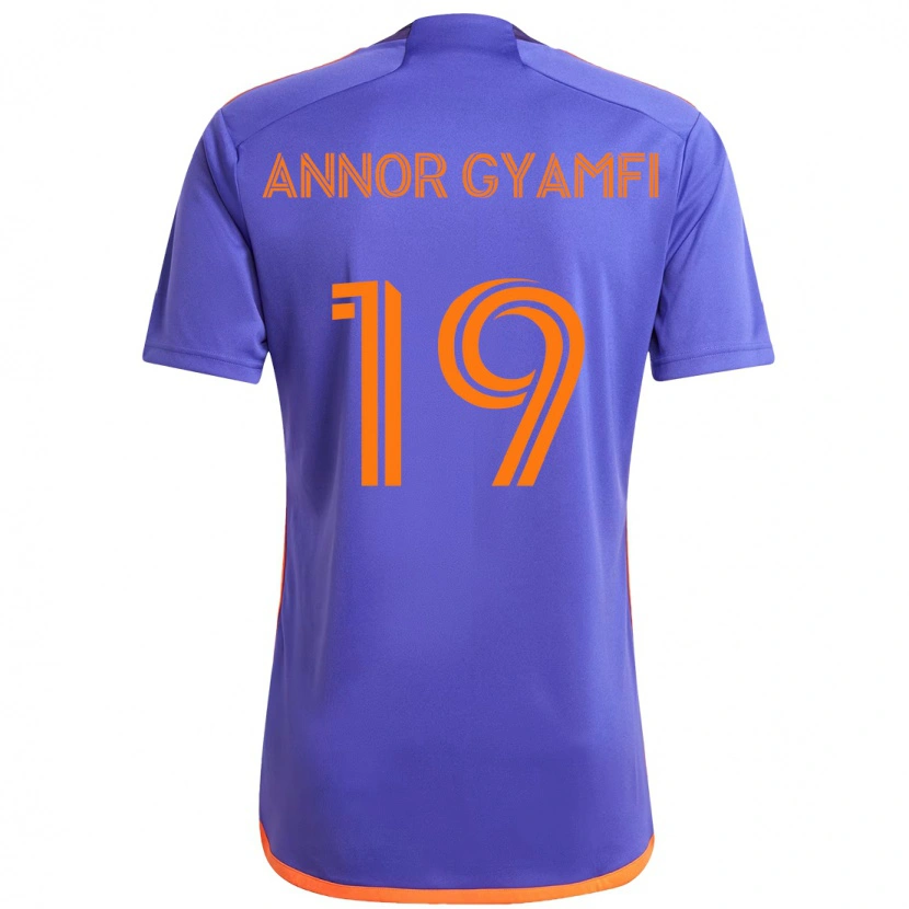 Danxen Niño Camiseta Stephen Annor Gyamfi #19 Morado Naranja 2ª Equipación 2025/26 La Camisa México