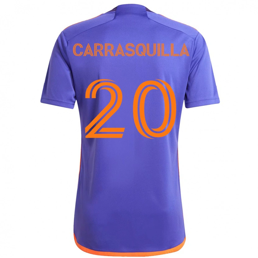 Danxen Niño Camiseta Adalberto Carrasquilla #20 Naranja Blanco 2ª Equipación 2025/26 La Camisa México